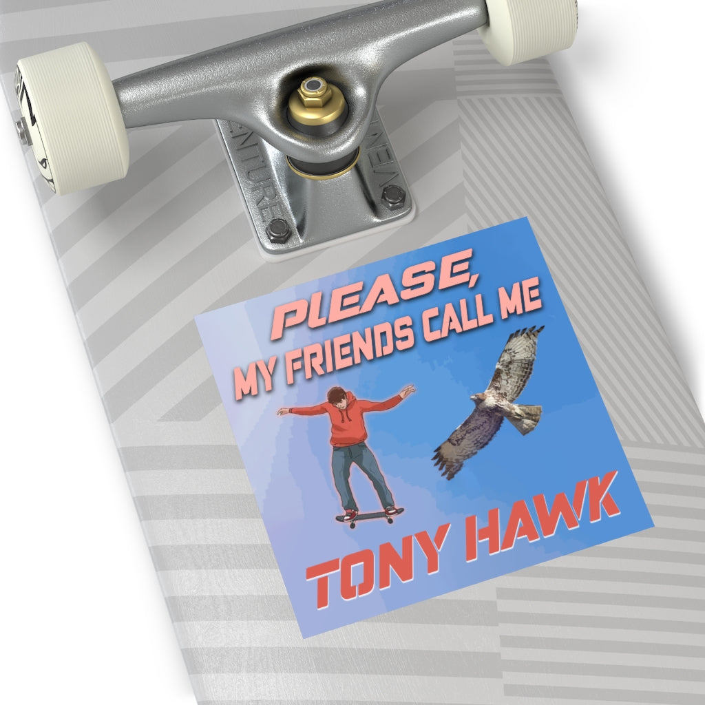 Please. My Friends Call Me Tony Hawk Square Sticker